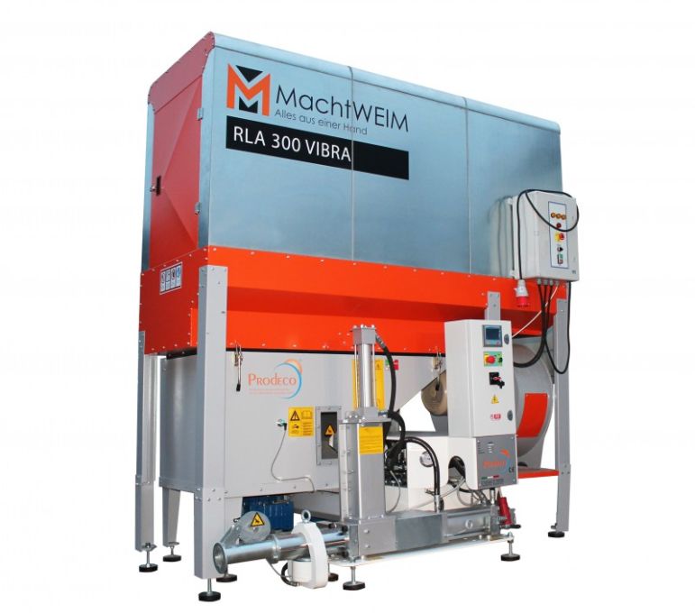 Odciąg trocin RLA 300 MachtWeim VIBRA Power 8900 m3h z brykieciarką Prodeco VERTICAL E55