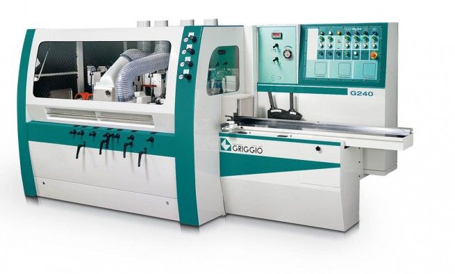Automatyczna strugarka, listwiarka czterostronna 6-głowicowa Griggio G 240/6U z głowicą uniwersalną